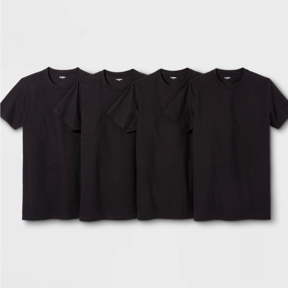 Pack of 4 Good fellow & Co Black Crewneck Tee  Like new.